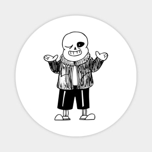 Sans Undertale Simple Black and White Design Magnet